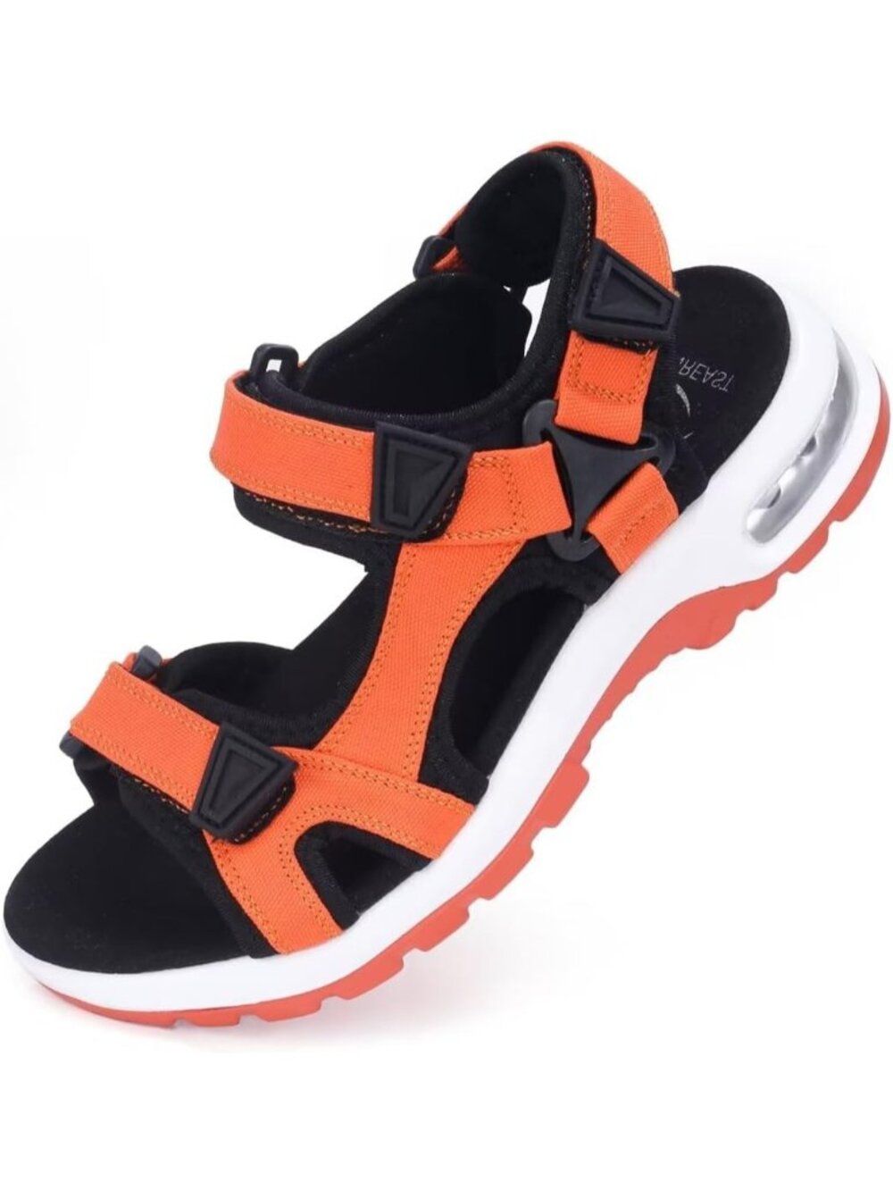 Men's Orange Athletic Sandals Open Toe Hiking Outdoor Non-slip Sandals Casual